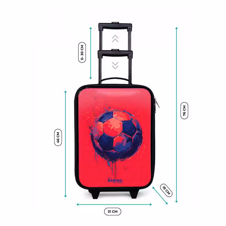 Children's suitcase - Soccer - Paint - Blue - Red — 3