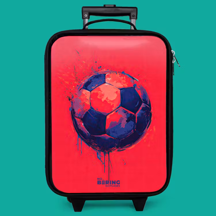 Children's suitcase - Soccer - Paint - Blue - Red — 4
