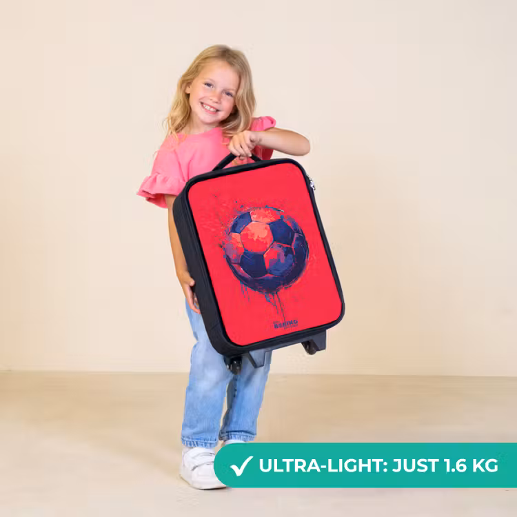 Children's suitcase - Soccer - Paint - Blue - Red — 5