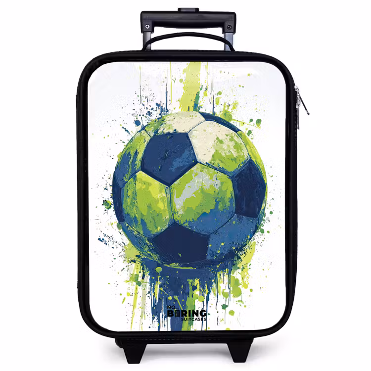 Children's suitcase - Soccer - Paint - Green - Blue — 1