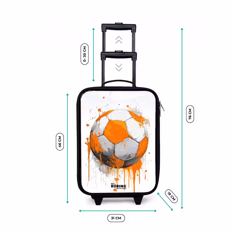 Children's suitcase - Soccer - Paint - Orange — 3