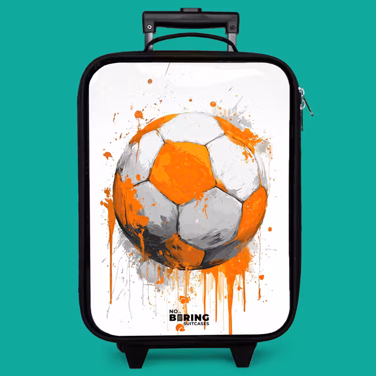 Children's suitcase - Soccer - Paint - Orange — 4