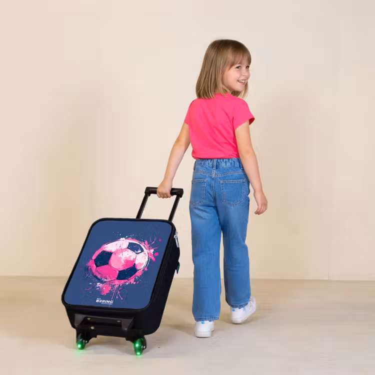Children's suitcase - Soccer - Paint - Pink - Blue — 2