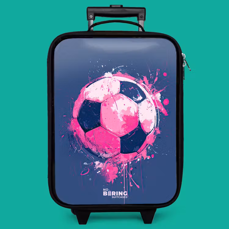 Children's suitcase - Soccer - Paint - Pink - Blue — 4
