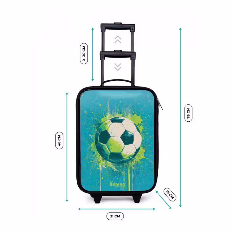 Children's suitcase - Soccer - Paint Splashes - Green - Blue — 3