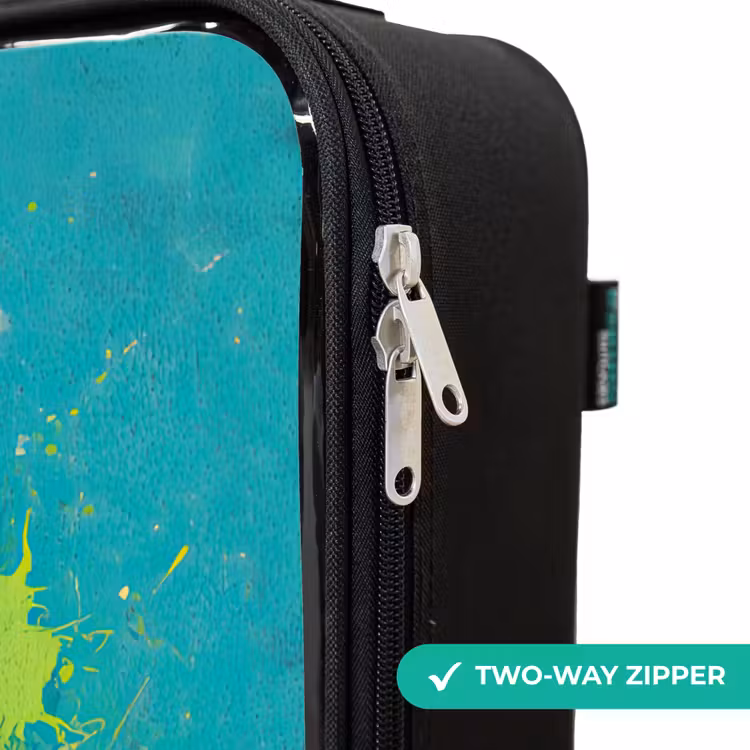 Children's suitcase - Soccer - Paint Splashes - Green - Blue — 6
