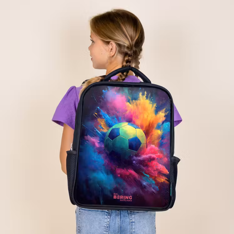Kids backpack - Black - Neon - Ball - Colorful — 4