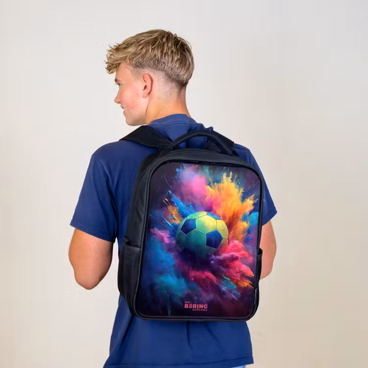 Kids backpack - Black - Neon - Ball - Colorful — 5