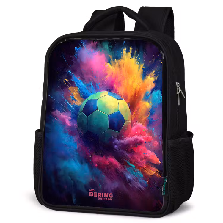 Kids backpack - Black - Neon - Ball - Colorful — 6