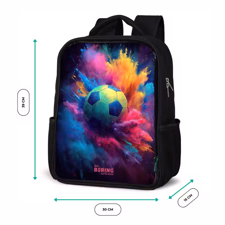 Kids backpack - Black - Neon - Ball - Colorful — 8