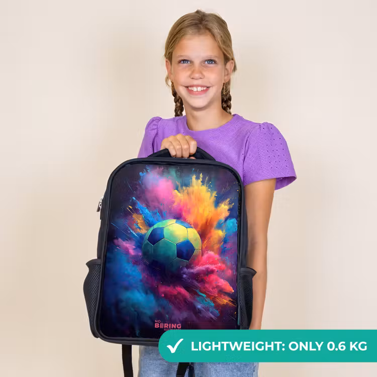 Kids backpack - Black - Neon - Ball - Colorful — 9