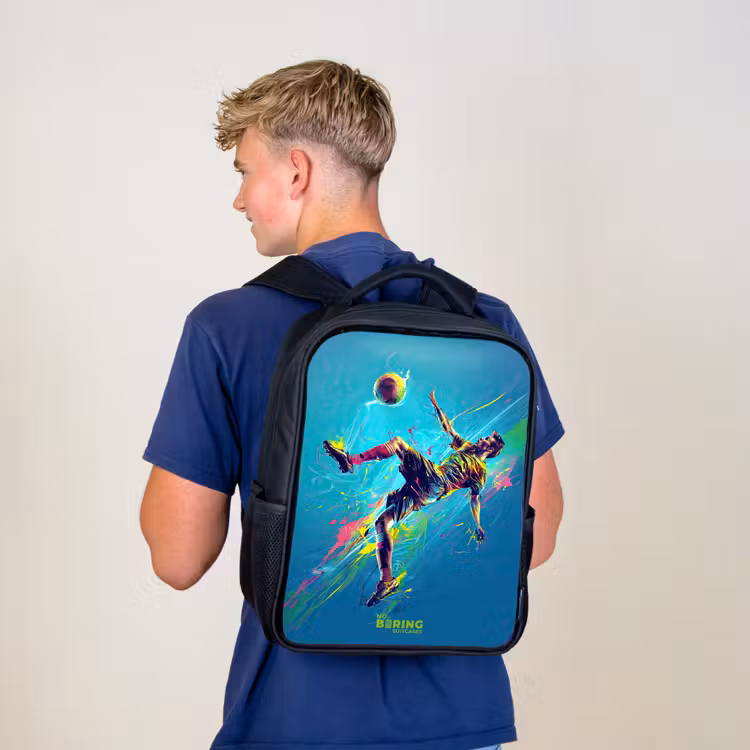 Kids backpack - Black - Neon - Football - Kick - Colorful — 5