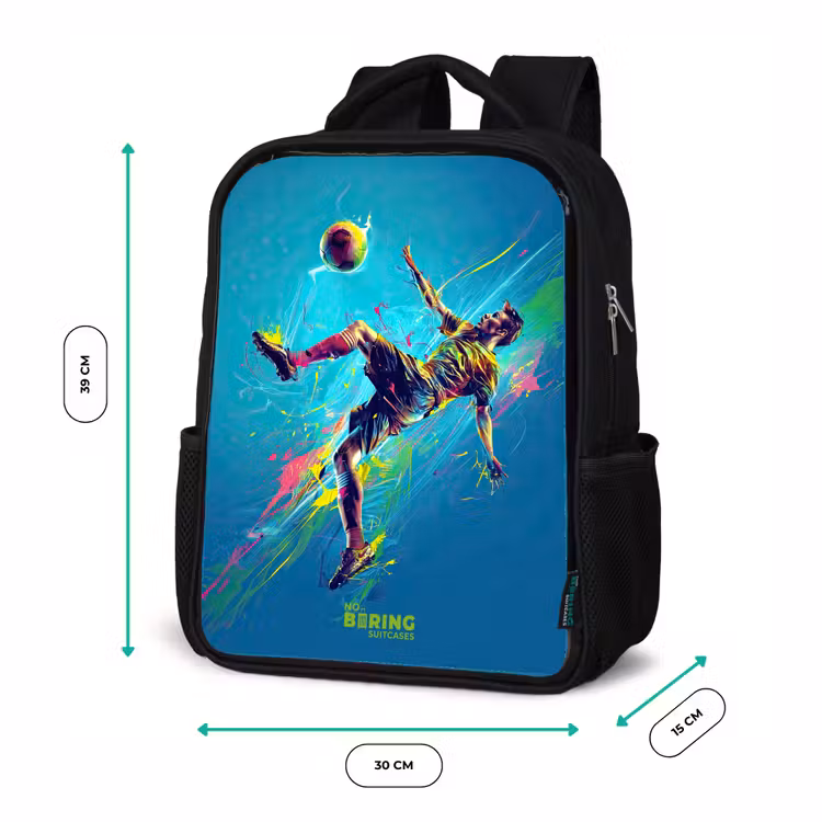 Kids backpack - Black - Neon - Football - Kick - Colorful — 8