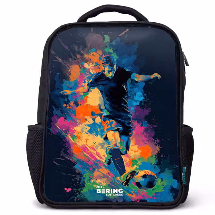 Kids backpack - Black - Neon - Footballer - Colorful — 1