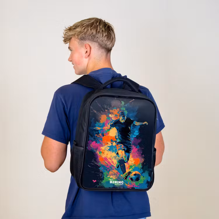 Kids backpack - Black - Neon - Footballer - Colorful — 5