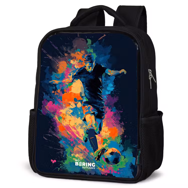 Kids backpack - Black - Neon - Footballer - Colorful — 6