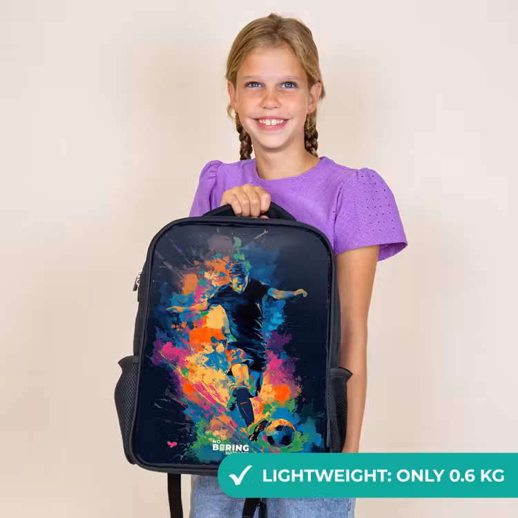 Kids backpack - Black - Neon - Footballer - Colorful — 9