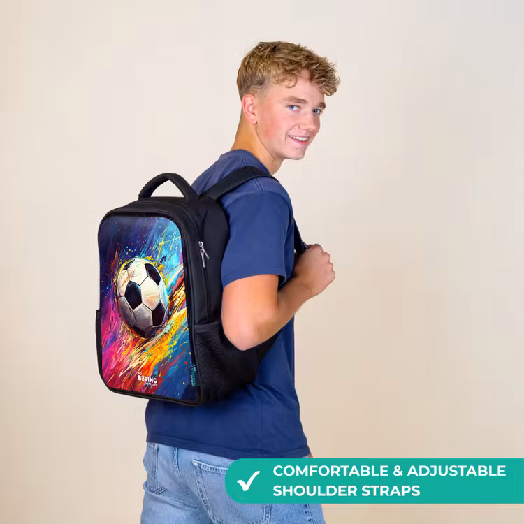 Kids backpack - Black - Neon - Soccer - Colorful — 11