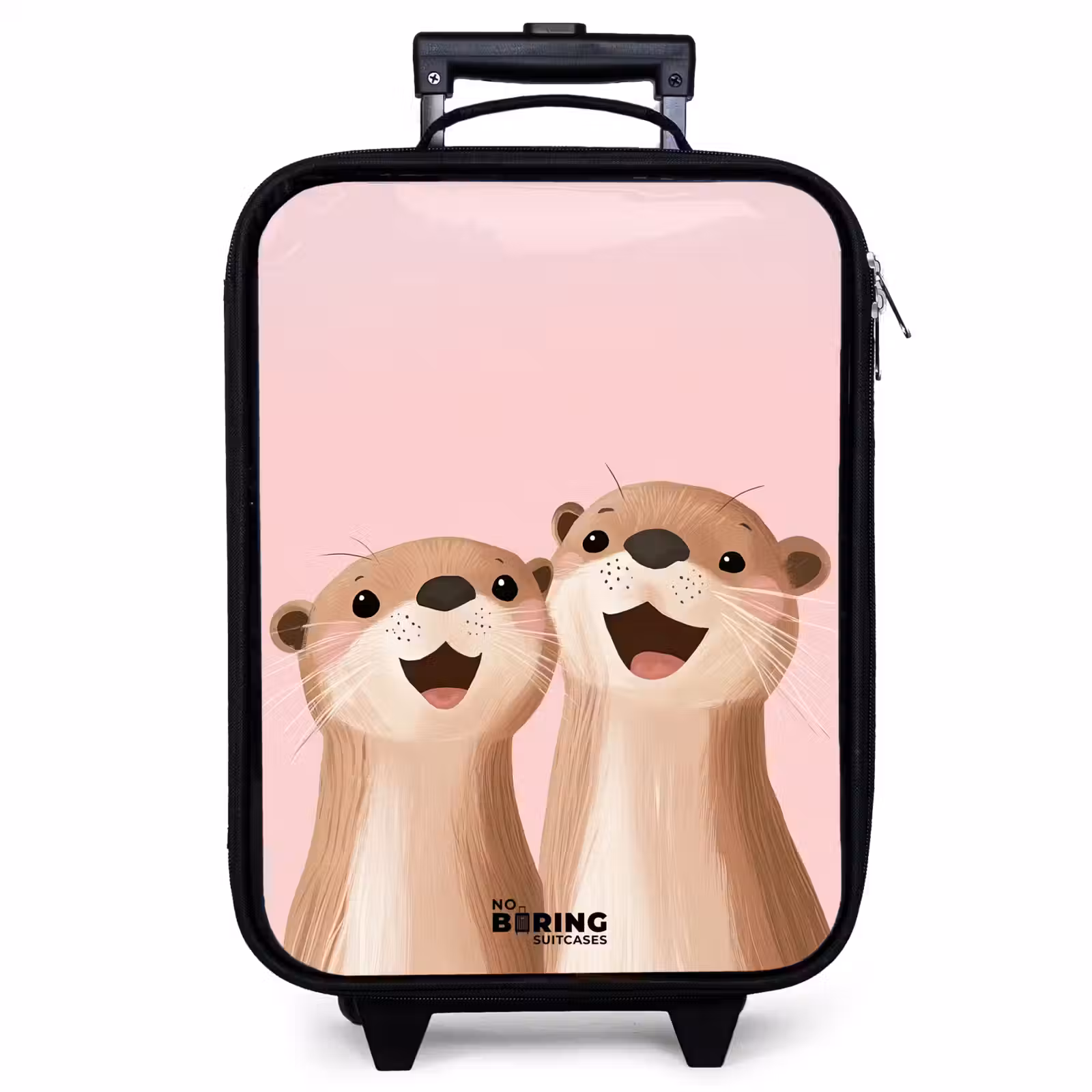 Children's suitcase - Otters - Laughter - Pink - Illustration — 1