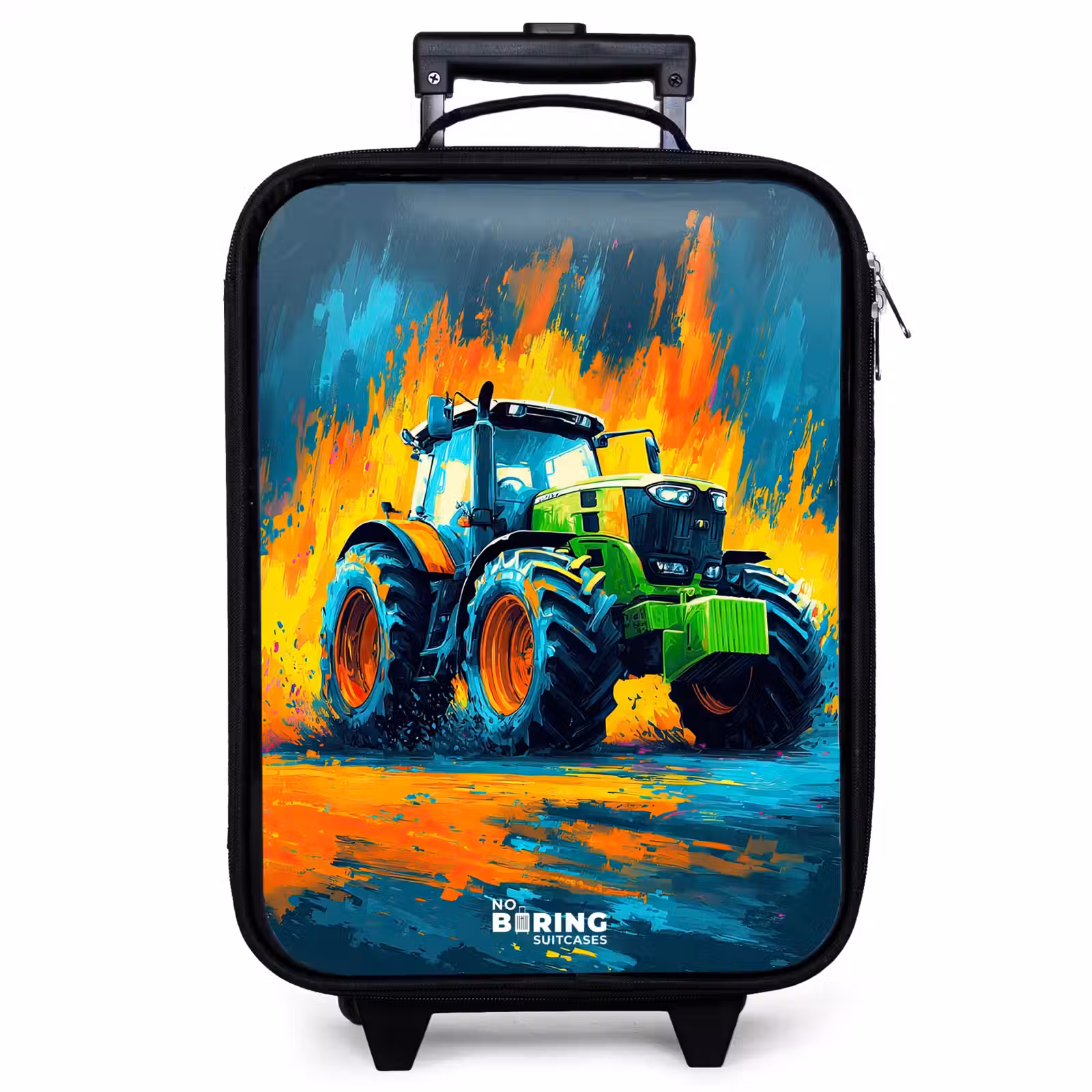 Children's suitcase - Tractor - Green - Abstract - Brush strokes — 1