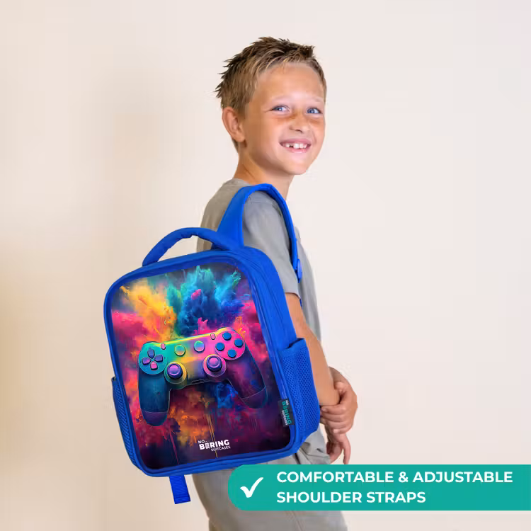 Kids backpack - Blue - Game - Controller - Colorful - Explosion — 4