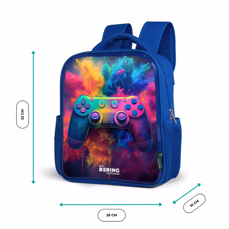 Kids backpack - Blue - Game - Controller - Colorful - Explosion — 6
