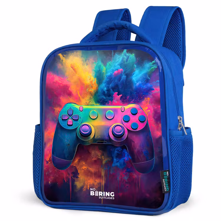Kids backpack - Blue - Game - Controller - Colorful - Explosion — 7