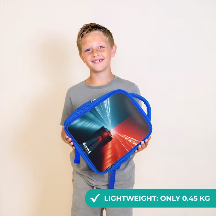 Kids backpack - Blue - Track - Race car - Neon - Red — 3