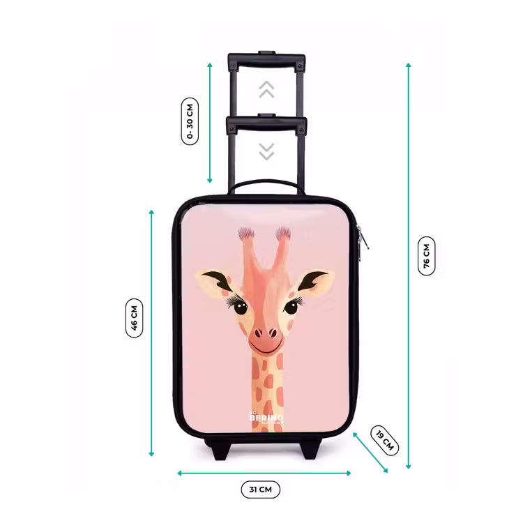 Children's suitcase - Giraffe - Eyelashes - Minimalist - Pink — 3