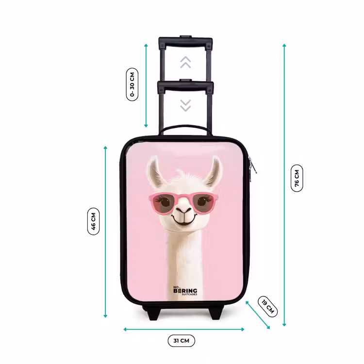Children's suitcase - Llama - White - Sunglasses - Eyelashes — 3