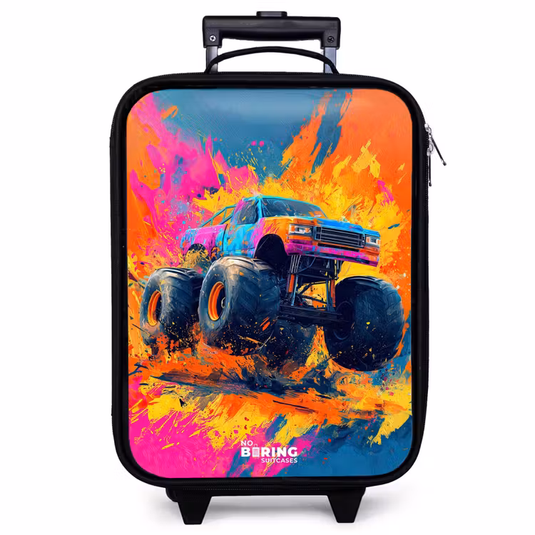 Children's suitcase - Monster truck - Paint splatter - Colorful - Explosion — 1