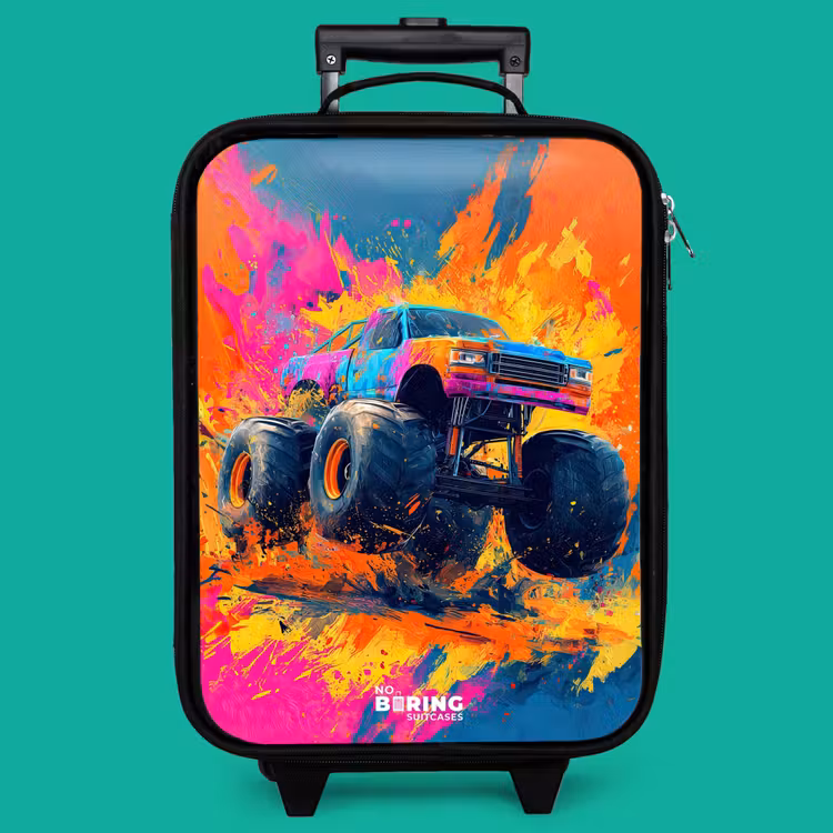 Children's suitcase - Monster truck - Paint splatter - Colorful - Explosion — 4