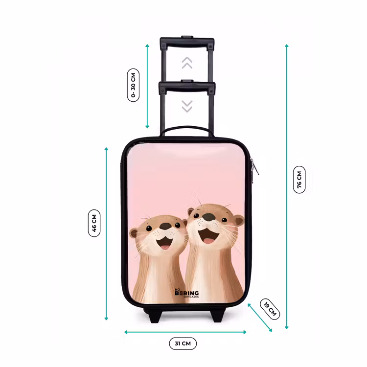 Children's suitcase - Otters - Laughter - Pink - Illustration — 3