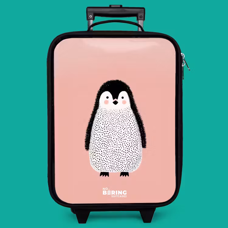 Children's suitcase - Penguin - Dots - Pink - Minimalist — 4