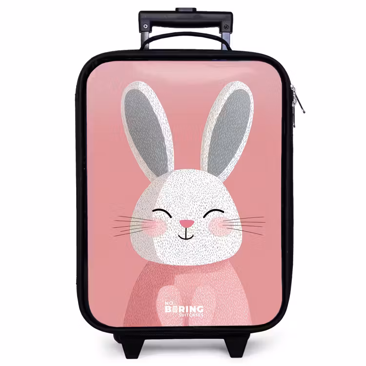 Children's suitcase - Pink - Rabbit - Smile - Illustration — 1