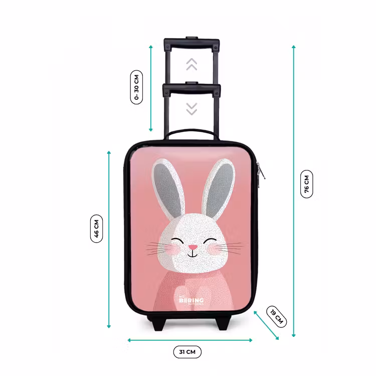 Children's suitcase - Pink - Rabbit - Smile - Illustration — 3
