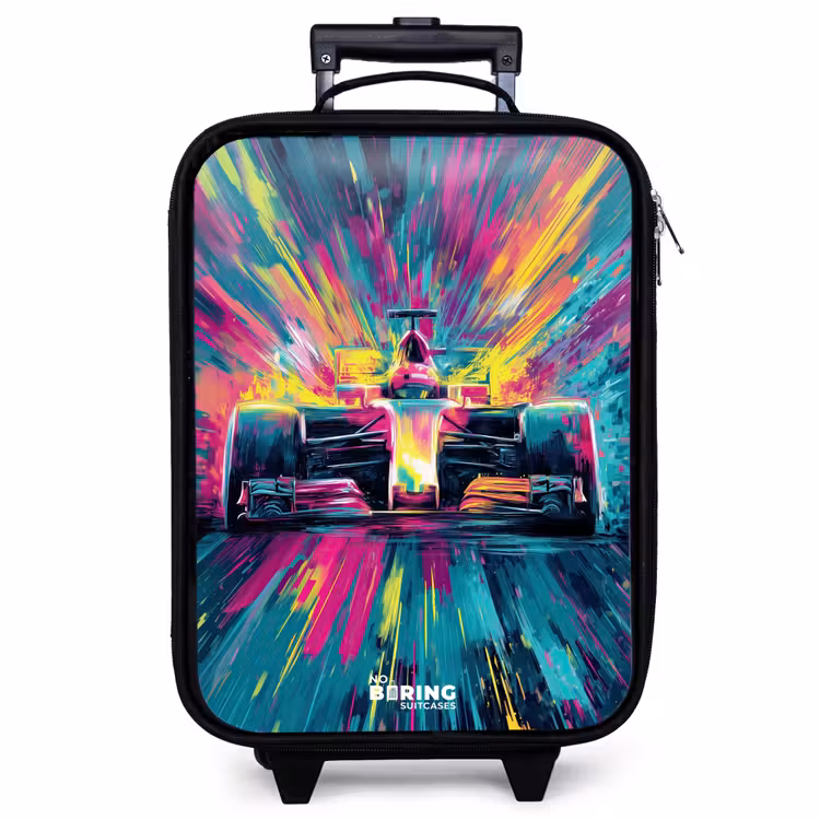 Children's suitcase - Race car - Explosion - Colorful - Abstract — 1