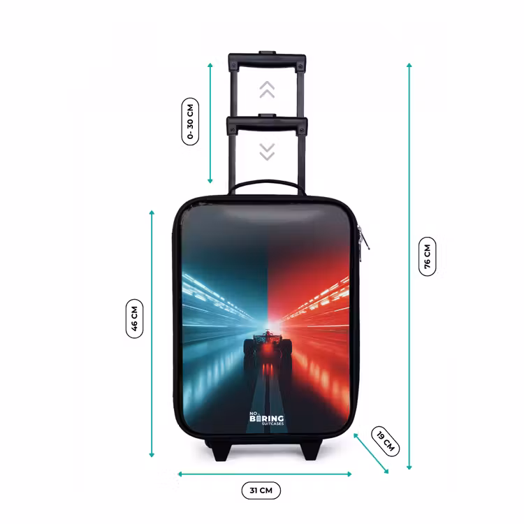 Children's suitcase - Track - Race car - Neon - Red — 3