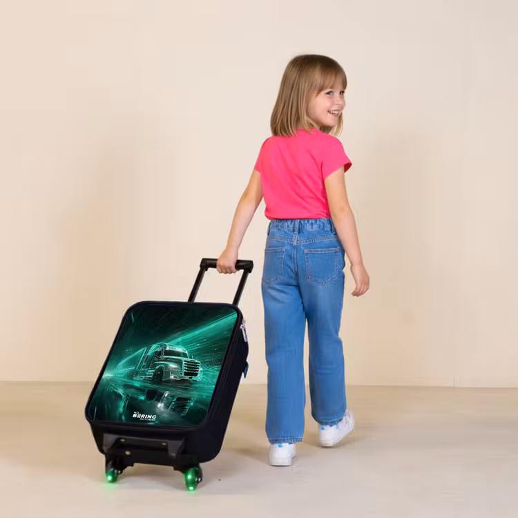 Children's suitcase - Truck - Neon - Green - City — 2