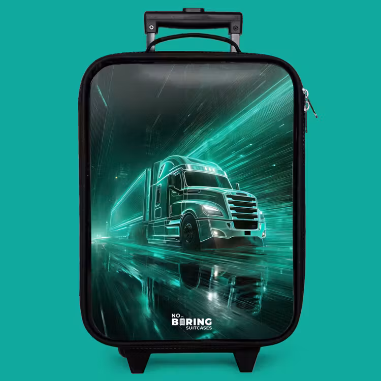 Children's suitcase - Truck - Neon - Green - City — 4