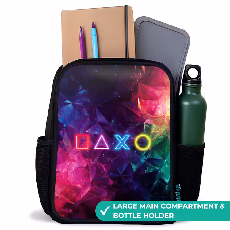Kids backpack - Black - Controller - Symbols - Neon — 10