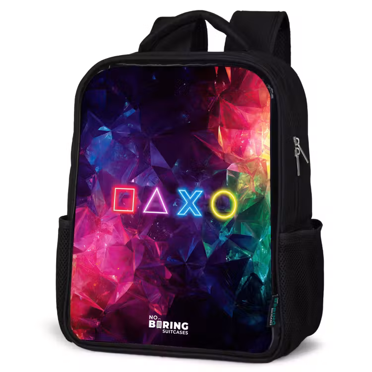 Kids backpack - Black - Controller - Symbols - Neon — 6