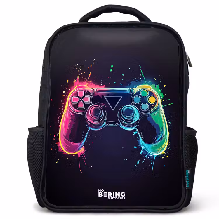 Kids backpack - Black - Game - Controller - Colorful — 1