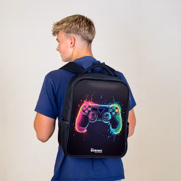 Kids backpack - Black - Game - Controller - Colorful — 5