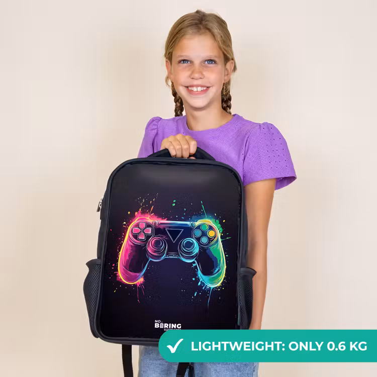 Kids backpack - Black - Game - Controller - Colorful — 9