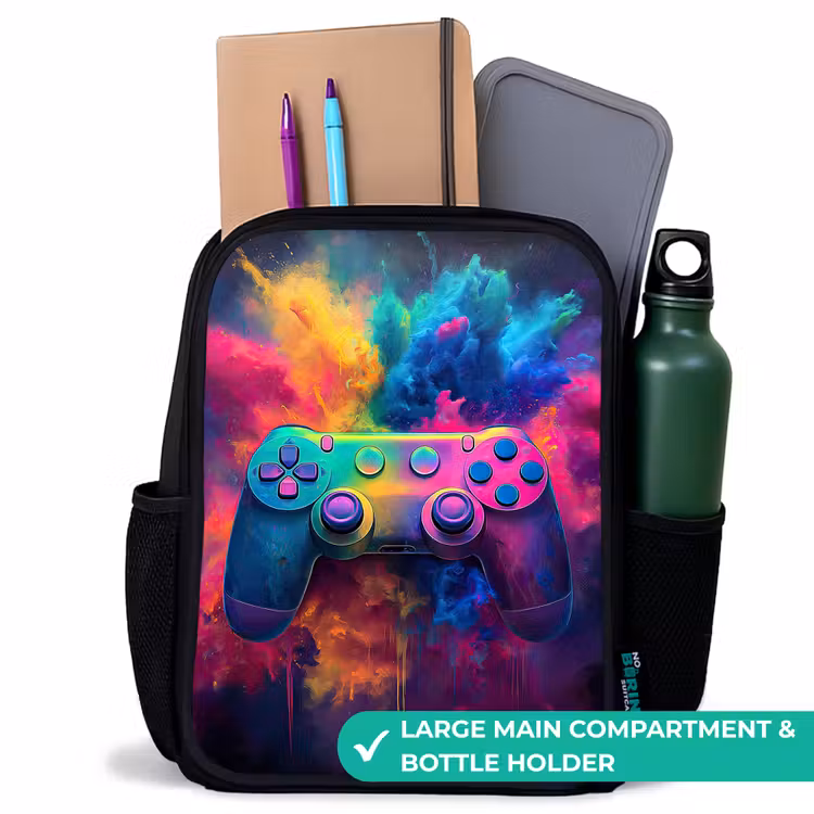 Kids backpack - Black - Game - Controller - Colorful - Explosion — 10