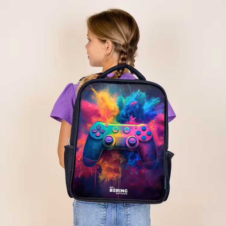 Kids backpack - Black - Game - Controller - Colorful - Explosion — 4