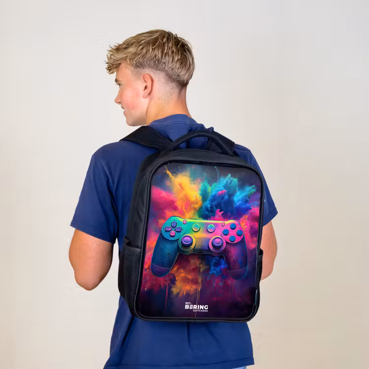 Kids backpack - Black - Game - Controller - Colorful - Explosion — 5
