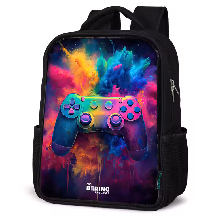 Kids backpack - Black - Game - Controller - Colorful - Explosion — 6