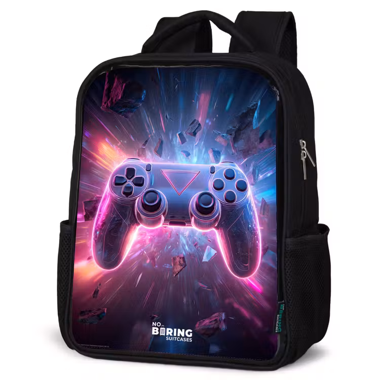 Kids backpack - Black - Game - Controller - Neon — 6